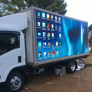 An advertising truck with LED screen